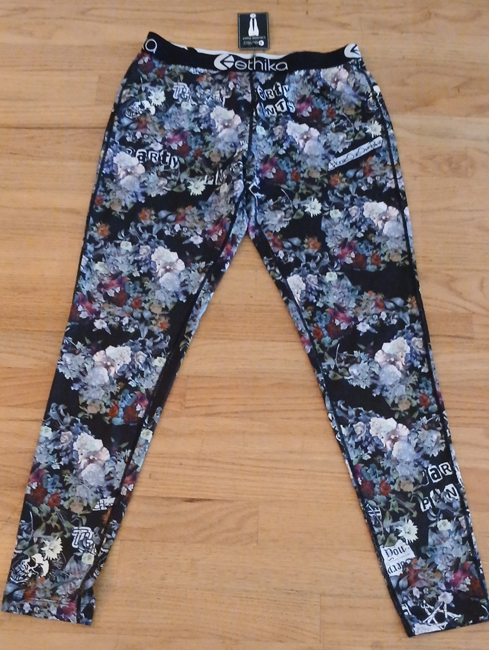 Ethika Lounge Pant Leggings Ethika girls Moody Floral Skater Gotic Whimsy Size L